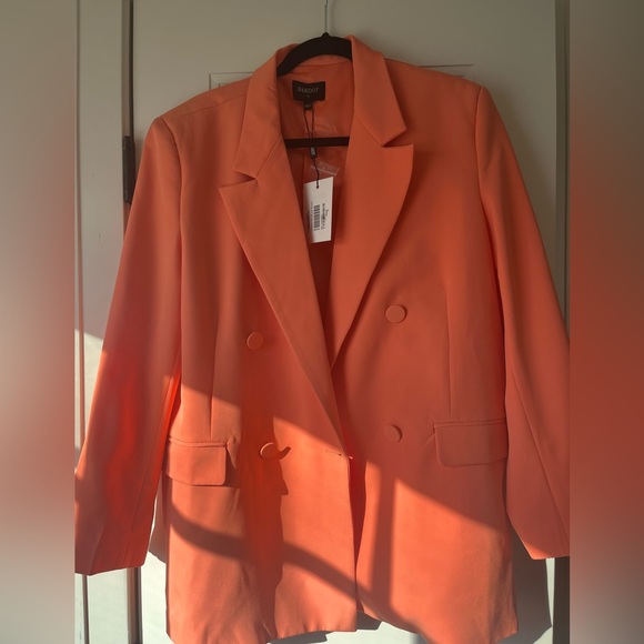 NWT Bardot SET Orange Fizz Oversized Blazer & Athena Mini Skirt Set M & S - Picture 10 of 12